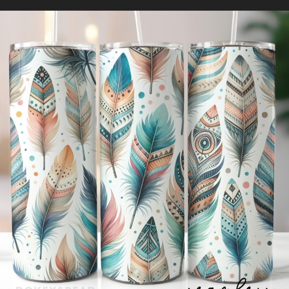 Boho Feathers 20oz Tumbler